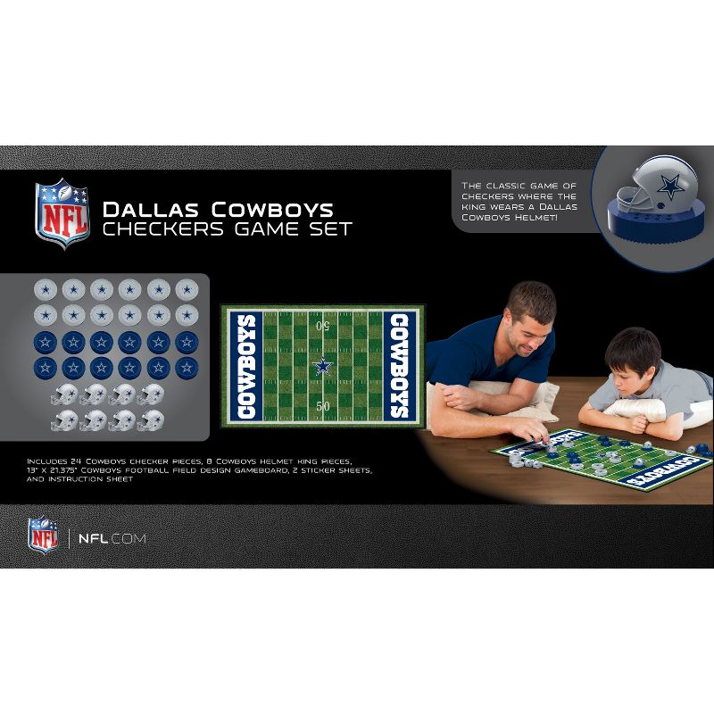 MasterPieces Officially licensed NFL Dallas Cowboys Checkers Board Game for Families and Kids ages 6 and Up