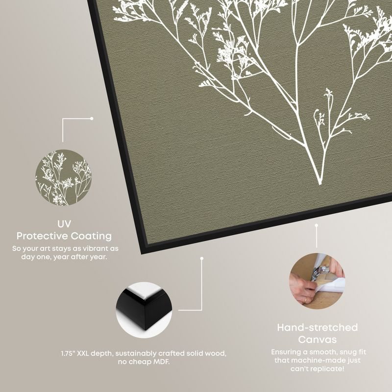 Art Remedy Timeless Leaf I Minimalistic Botanical and Floral Art Prints, 10" x 15", Black Frame