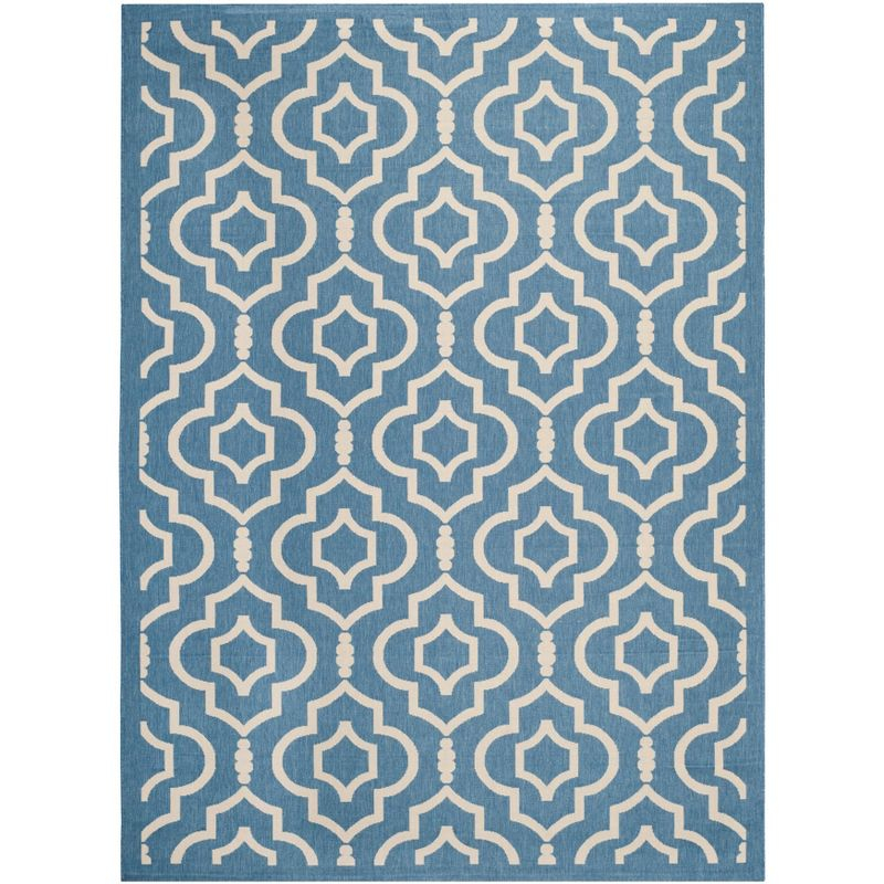 Courtyard CY6926 Power Loomed Indoor and Outdoor Area Rug - Blue/Beige - 9'x12' - Safavieh