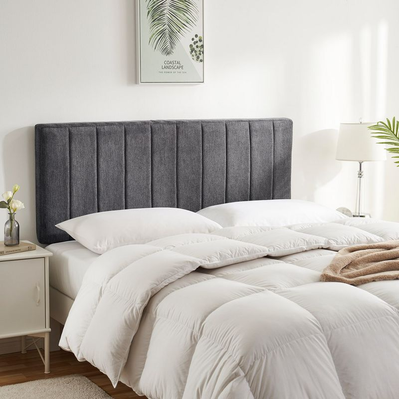 Upholstered Queen Headboard - Easy Assemble Wall Mounted Headboard with 3D Soundproof Wall Panels for Queen Size Bed - Gray