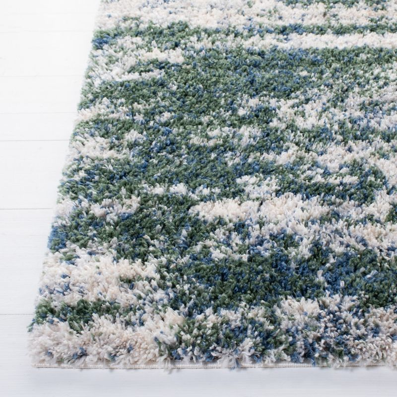 Berber Shag BER219 Power Loomed Area Rug - Green/Beige - 5'3"x7'6" - Safavieh.