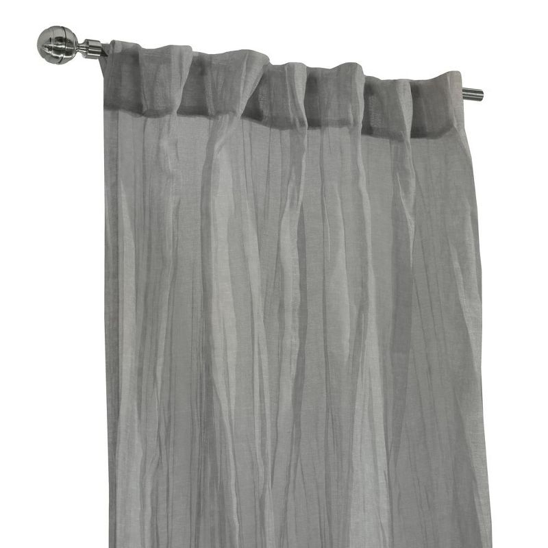 Habitat Paloma Sheer Dual Header Stylish and Functional Curtain Panel 52" x 108" Grey