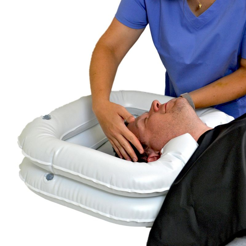 Ableware Inflatable Shampoo Basin, Portable Hair Wash Bowl for Elderly, 1 Count