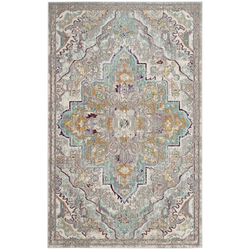 Mystique MYS921 Power Loomed Indoor Area Rug - Grey/Light Blue - 4'x6' - Safavieh.