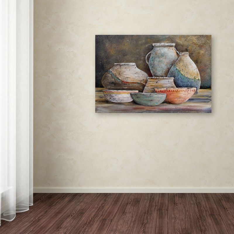 Trademark Fine Art - 22"x32" Jean Plout 'Clay Pottery Still Life 1' Canvas Art