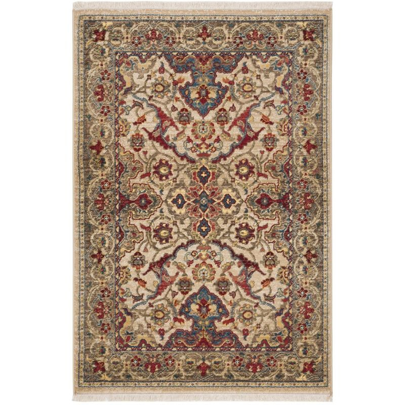Kashan KSN307 Power Loomed Accent Rug - Ivory/Taupe - 3'3"x4'10" - Safavieh