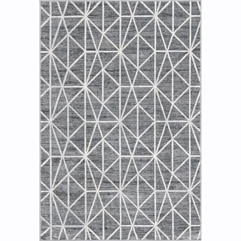 Unique Loom 6' 1 x 9' 0 Gray Matrix Trellis Geometric Area Rug