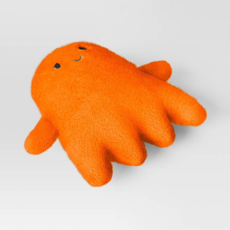 Ghost Shaped Faux Shearling Halloween Throw Pillow Orange - Hyde and EEK! Boutique™: Novelty Design, Indoor Decor, Polyester Fill