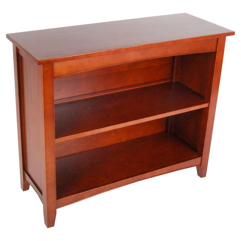 30" 2 shelf Bookshelf Hardwood Cherry - Alaterre Furniture: Mid-Century Modern, Fixed Shelves, Metal Hardware
