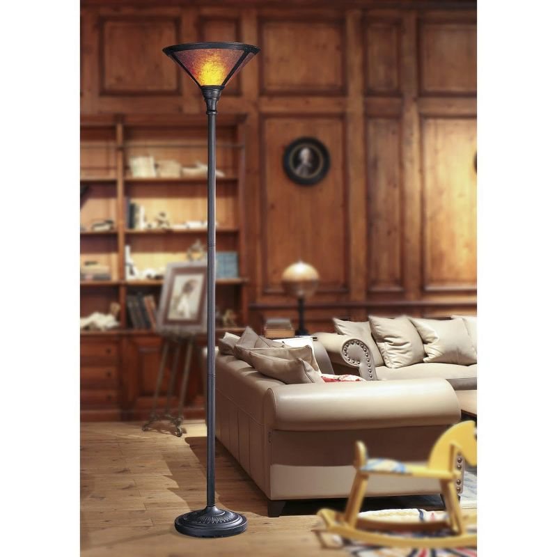 Cal Lighting 150W 3 Way Torchiere W/Mica Shade - Rust