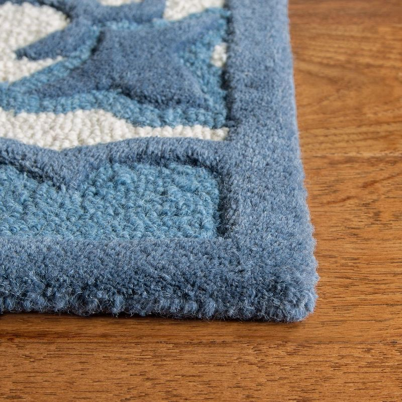 Bellagio BLG610 Hand Tufted Area Rug - Ivory/Blue - 5'x5' - Safavieh.