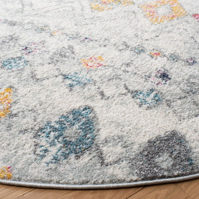 Madison 700 MAD798 Power Loomed Indoor Area Rug - Grey/Gold - 4' Round - Safavieh