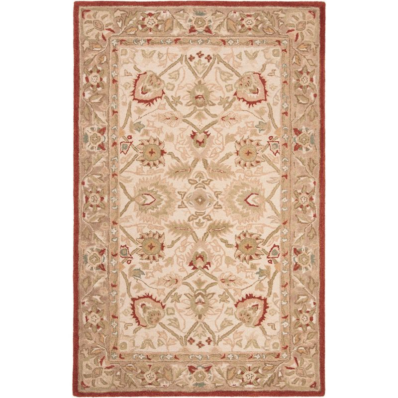 Anatolia AN512 Hand Tufted Indoor Area Rug - Beige/Rust - 5'x8' - Safavieh