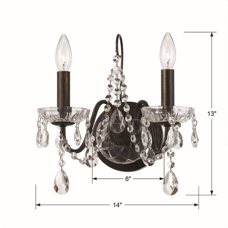 Crystorama Lighting Butler 2 - Light Sconce in  English Bronze