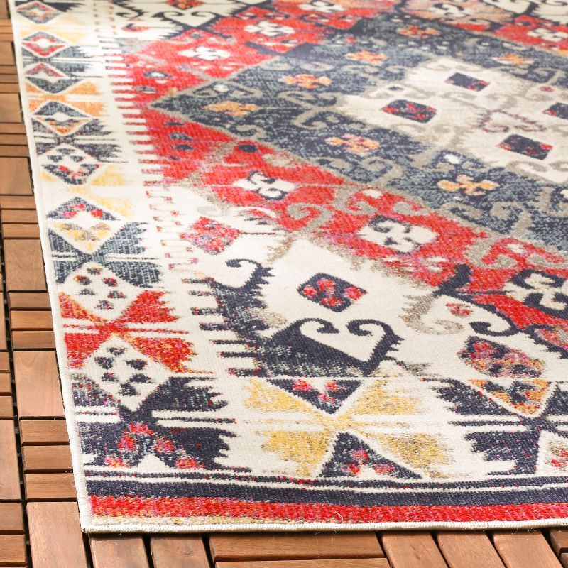 Montage MTG236 Power Loomed Indoor/Outdoor Area Rug - Rust/Multi - 8'x10' - Safavieh.