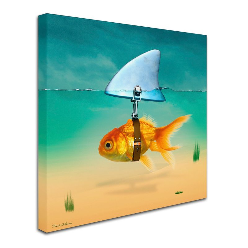 Trademark Fine Art - 14"x14" Mark Ashkenazi 'Gold Fish' Canvas Art