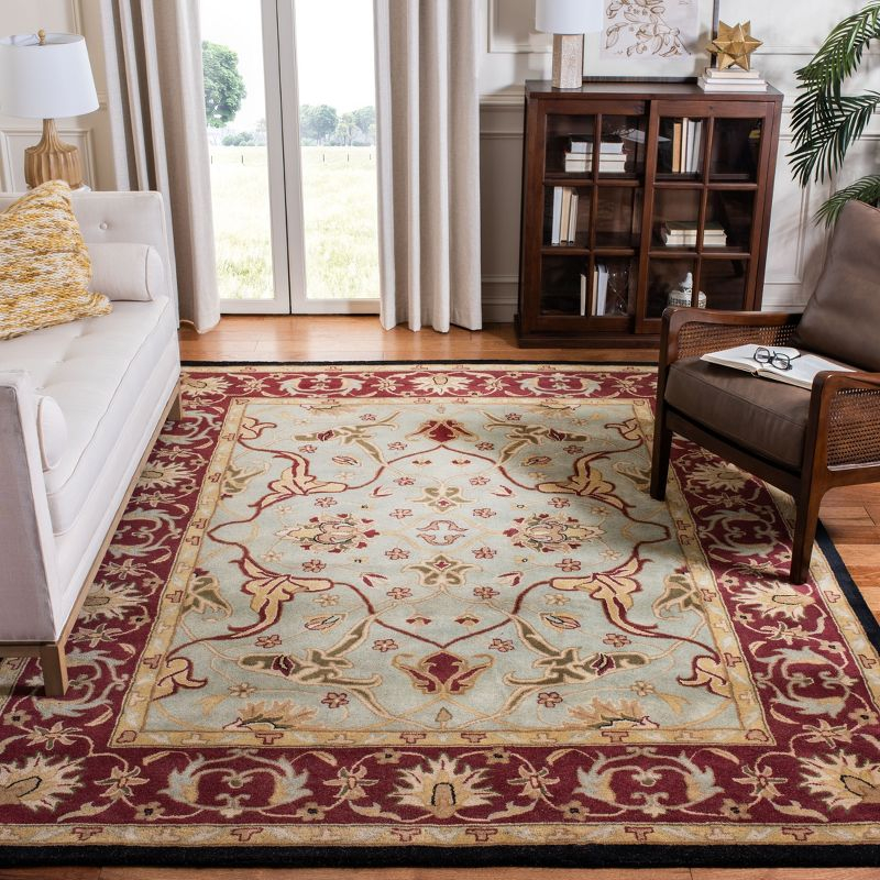 Heritage HG794 Hand Tufted Area Rug - Light Blue/Red - 6'x9' - Safavieh.