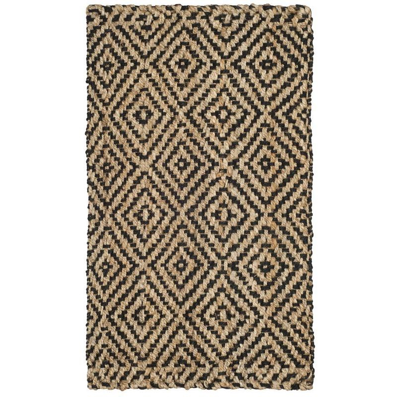Natural Fiber NF181 Hand Woven Indoor Accent Rug - Natural/Black - 2'x3' - Safavieh.