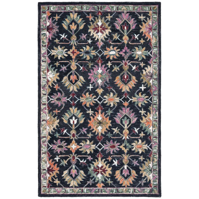 Aspen APN135 Hand Tufted Area Rug  - Black/Pink - 4'x6' - Safavieh.
