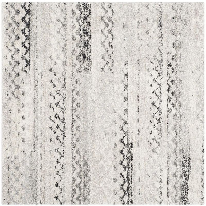 Retro RET2136 Power Loomed Indoor Area Rug - Cream/Grey - 6'x6' - Safavieh.