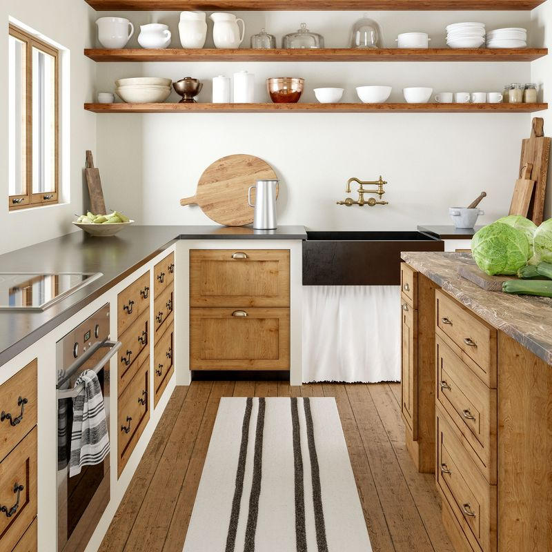 Nuloom Elowen Double Striped Wool Area Rug, Runner 2' x 8', Ivory