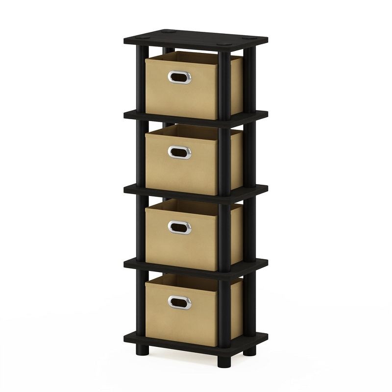 Furinno 5-Tier Multi-Functional Storage Shelves Display Rack Bookcase for Bathroom&Living room&Home office&Kitchen,Espresso