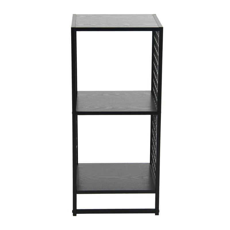 Household Essentials 28.15" Trellis 2 Shelf Bookshelf Black Oak: Iron Frame, Adult Assembly Required