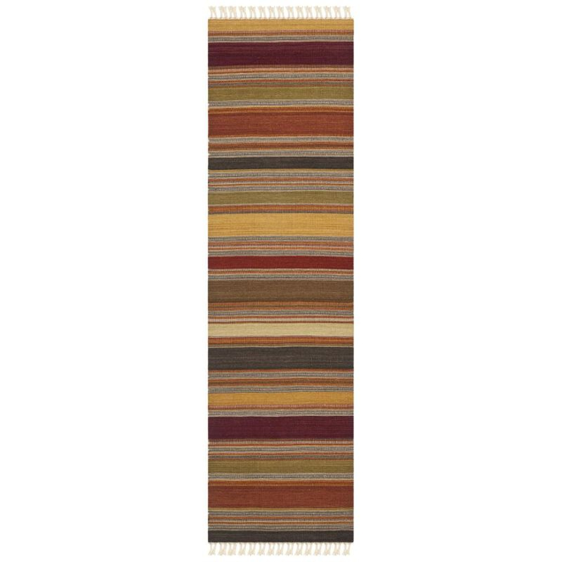 Striped Kilim STK315 Hand Woven Indoor Runner Rug - Gold - 2'3"x10' - Safavieh
