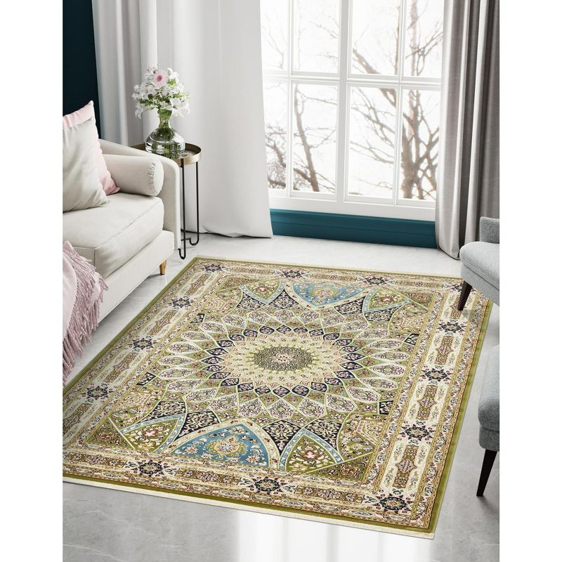 Unique Loom Narenj Collection Area Rug - Adams (3' 1" x 5' 1" Rectangle Green/Beige)