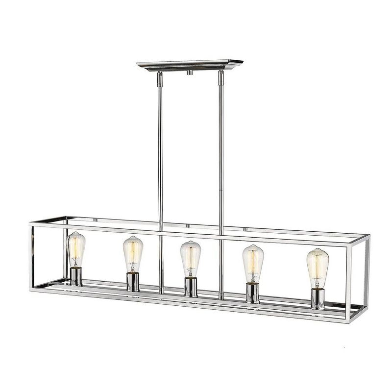 Golden Lighting Wesson 5-Light Linear Pendant in Chrome