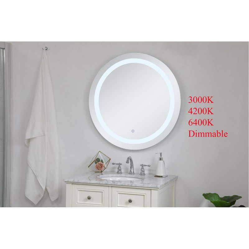 Elegant Lighting Helios 32 inch Hardwired LED mirror with touch sensor and color changing temperature 3000K/4200K/6400K