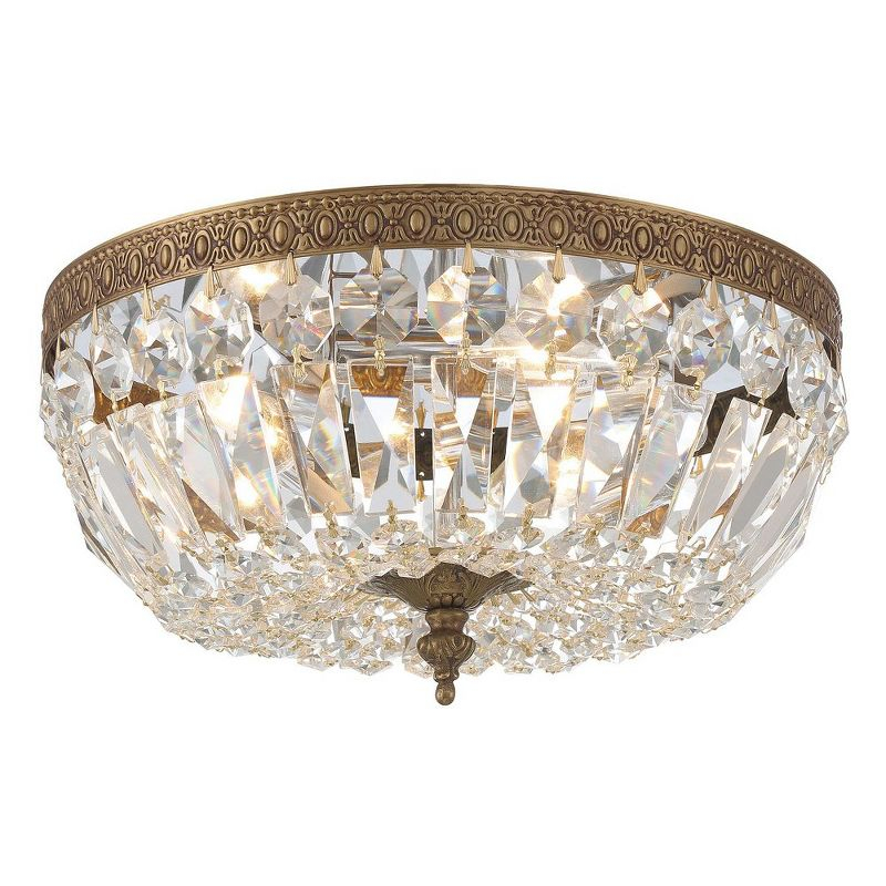 Crystorama Lighting Ceiling Mount 3 - Light Flush Mount in  Olde Brass