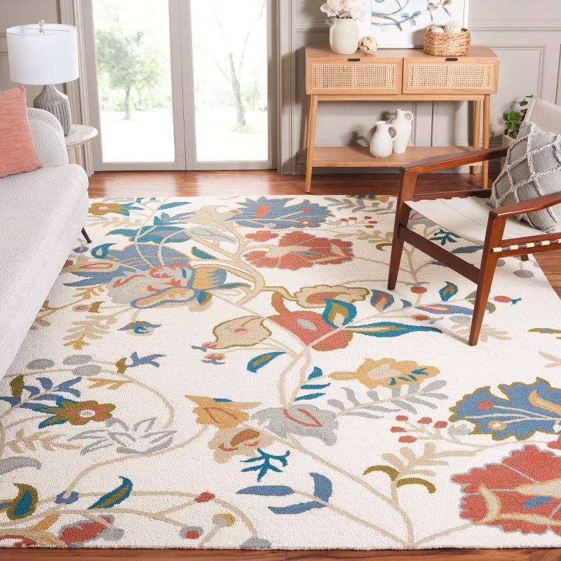 Blossom BLM975 Hand Tufted Indoor Area Rug - Ivory/Blue - 8'x10' - Safavieh