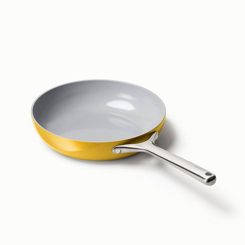 Caraway Home 10.5" Fry Pan Marigold: Nonstick Ceramic, Stainless Steel Handle, Oven-Safe, Induction Compatible