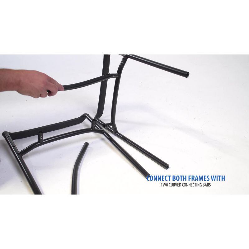 Boss Office Products Stacking Chair with Casters Black: Upholstered Desk Chair, Metal Frame, Fixed Arms