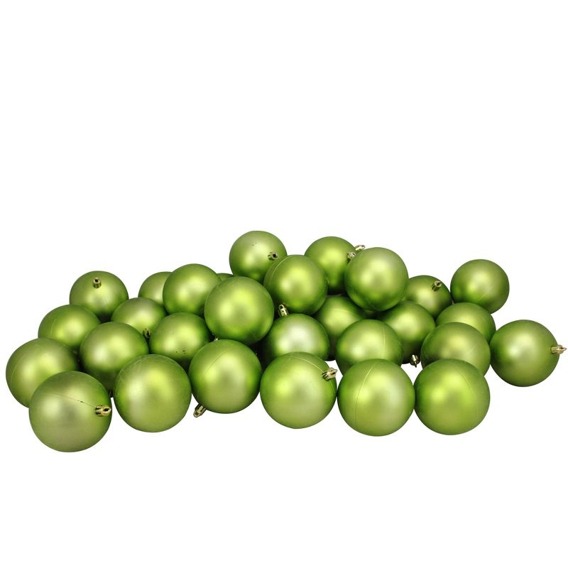 Northlight 32ct Shatterproof 2-Finish Christmas Ball Ornament Set 3.25" - Green