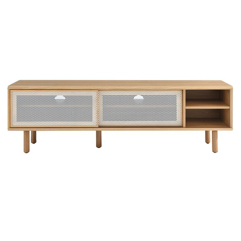 Modway Kurtis Modern MDF and Particleboard TV Stand for TVs up to 65" in Oak