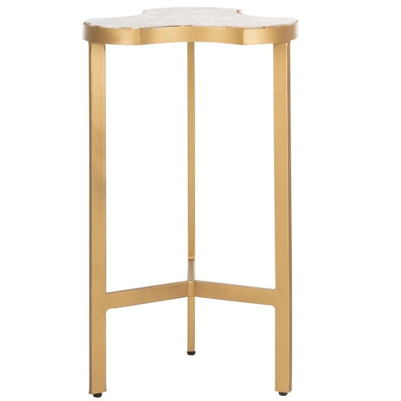 Suki Tripod Accent Table - White Agate/Gold - Safavieh.