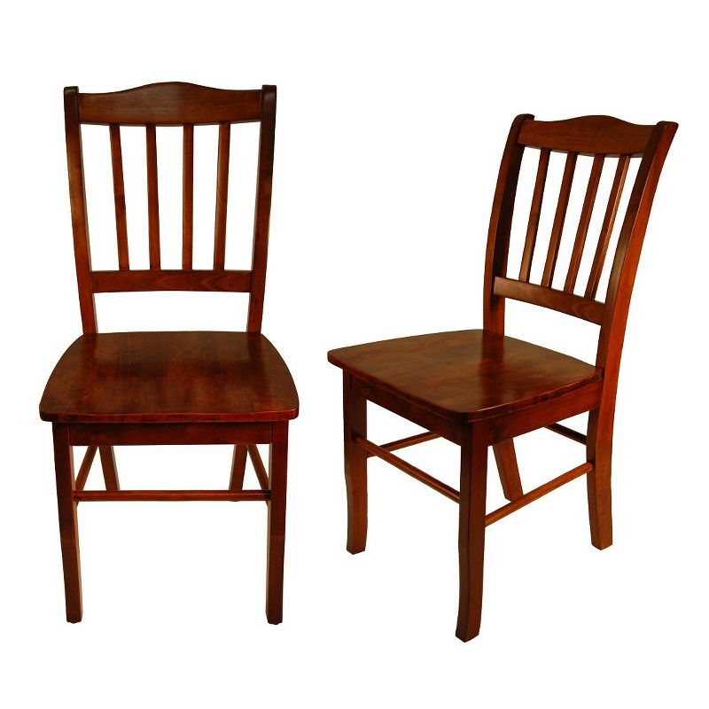 Boraam 6pc Shaker Dining Set Walnut: Modern Rubberwood Furniture with 4 Chairs & 1 Bench