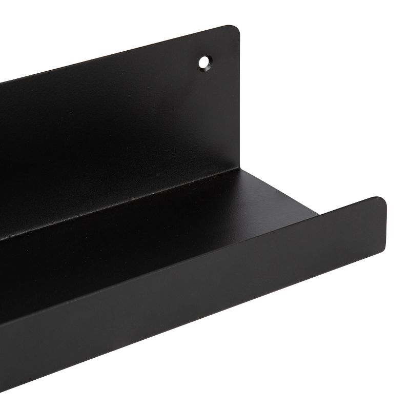 Kate & Laurel All Things Decor 36" Mezzo Modern Metal Ledge Shelf Black: Wall Mounted, No Assembly Required