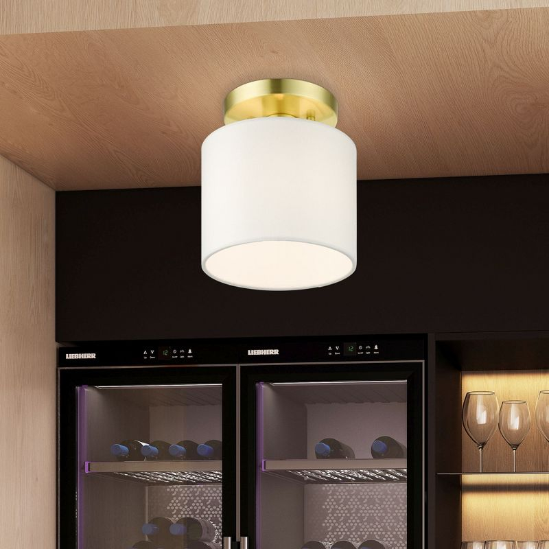 Livex Lighting Meridian 1 - Light Semi-Flush Mount in  Satin Brass