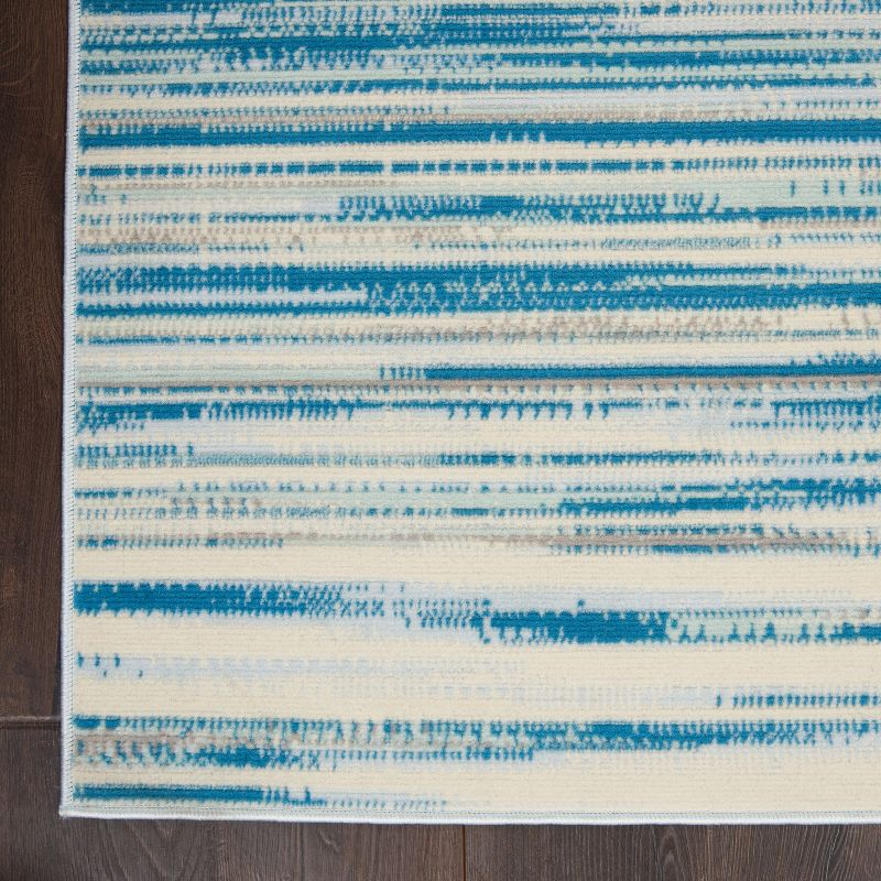Nourison Jubilant 5'3" x 7'3" (5' x 7') Blue Area Rug Coastal Contemporary Striped by Nourison