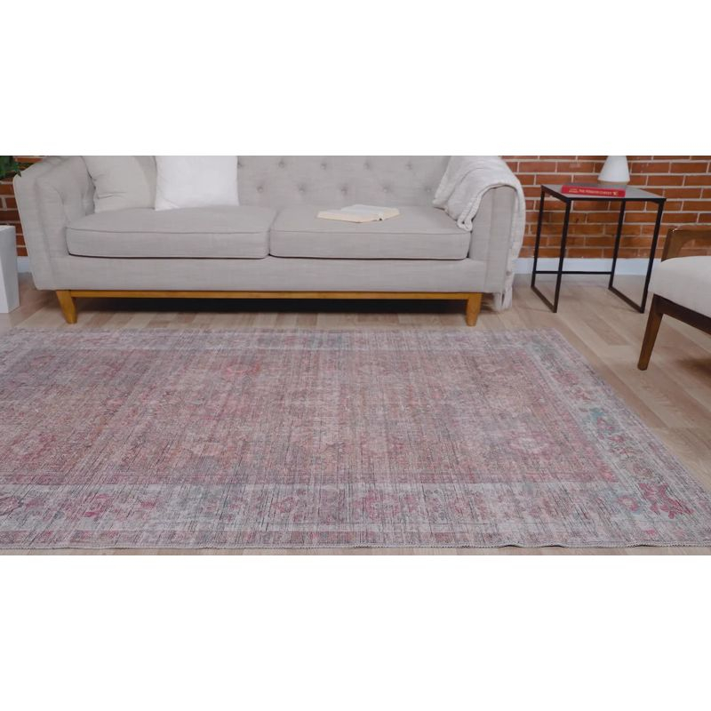 Unique Loom 5' 3 x 5' 3 Nostalgia Euphoria Machine Washable Rust Red and Brown Area Rug
