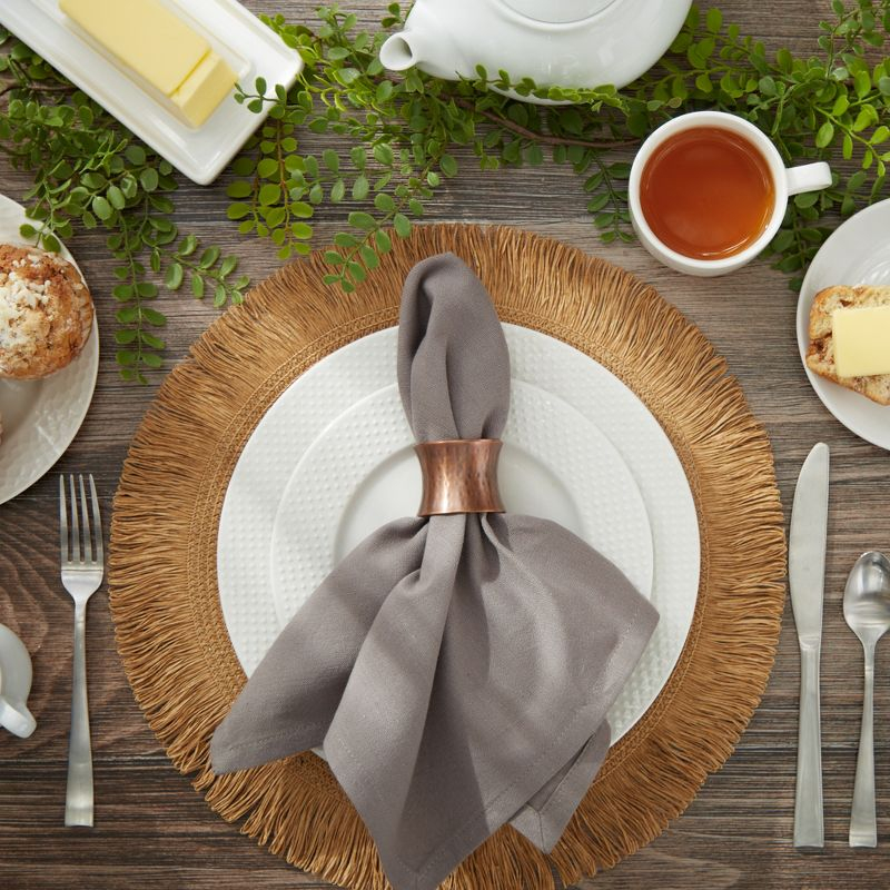 Design Imports  Solid Cotton Napkin Set 6 Piece, Gray, 20X20"