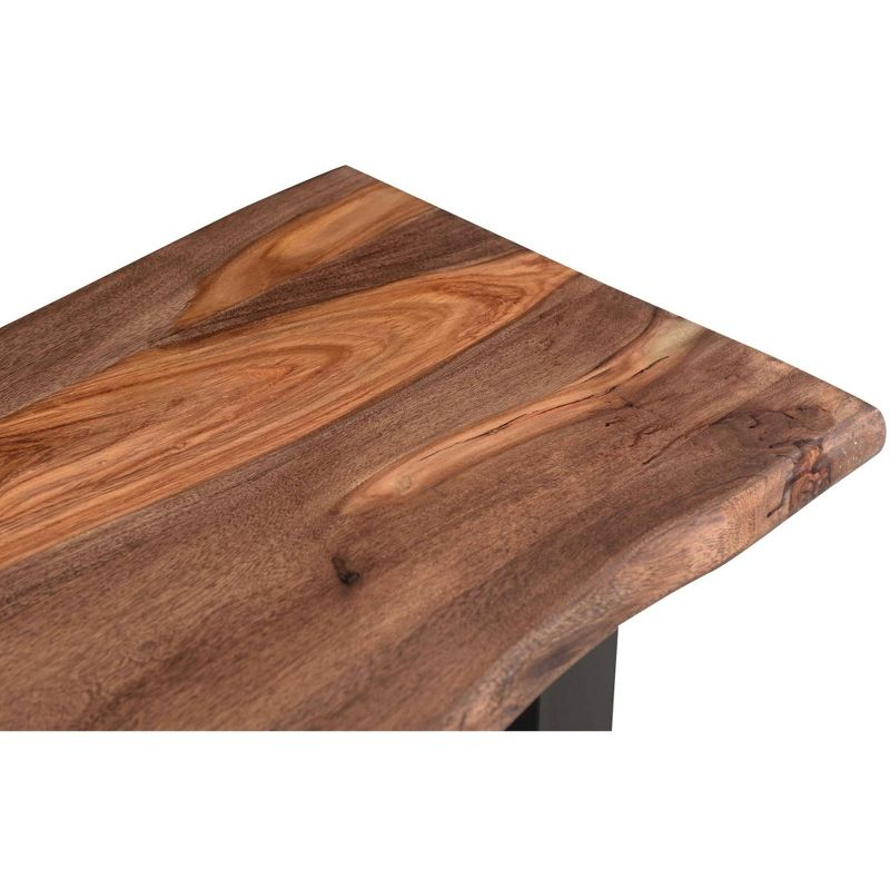 Coast to Coast Raw Edge Brownstone 58" Wide Black and Wood Console Table
