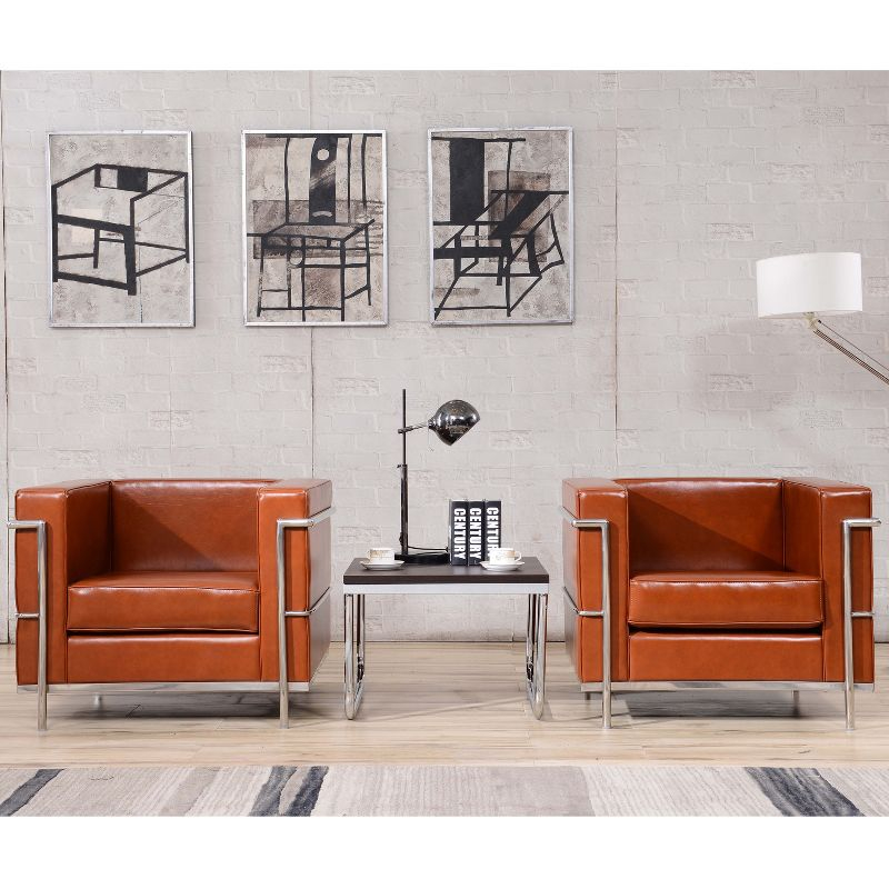 Flash Furniture HERCULES Regal Series Contemporary Cognac LeatherSoft Chair with Encasing Frame