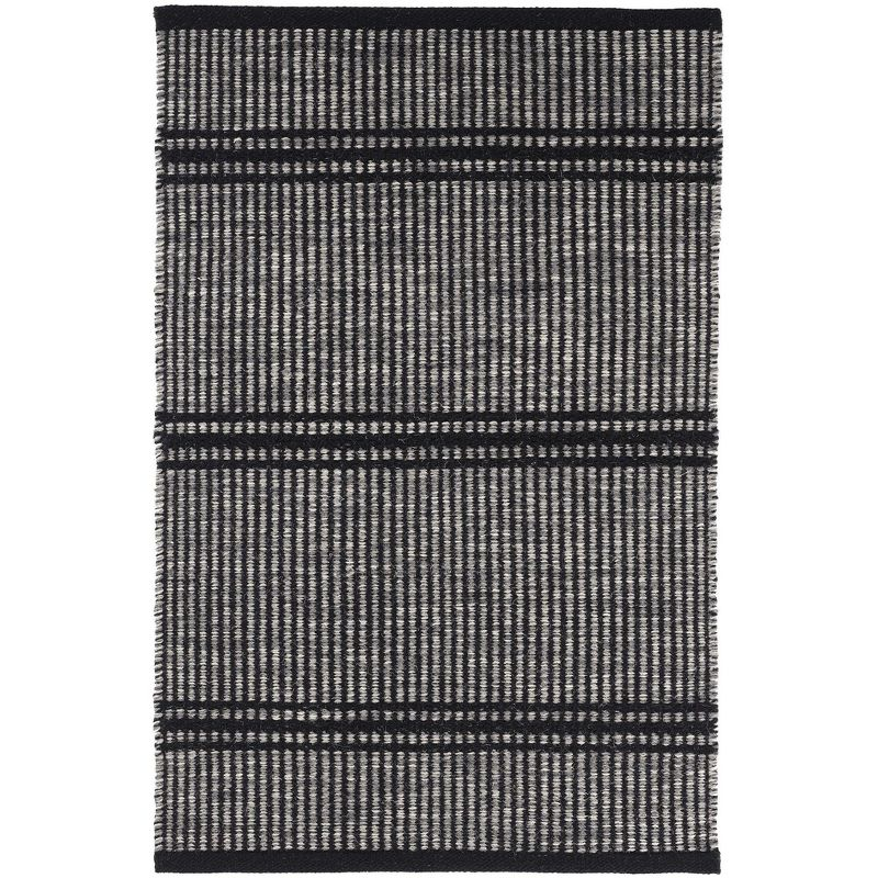 Malta Black Handwoven Wool Rug