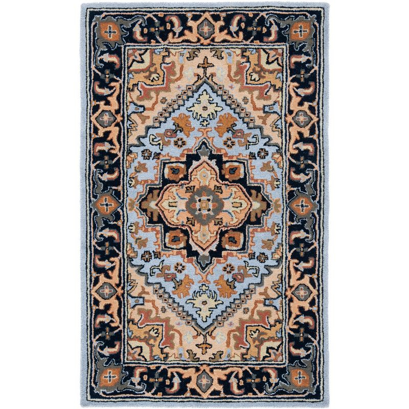 Heritage HG625 Handmade Accent Rug - 3'x5' - Blue/Light Brown - Safavieh