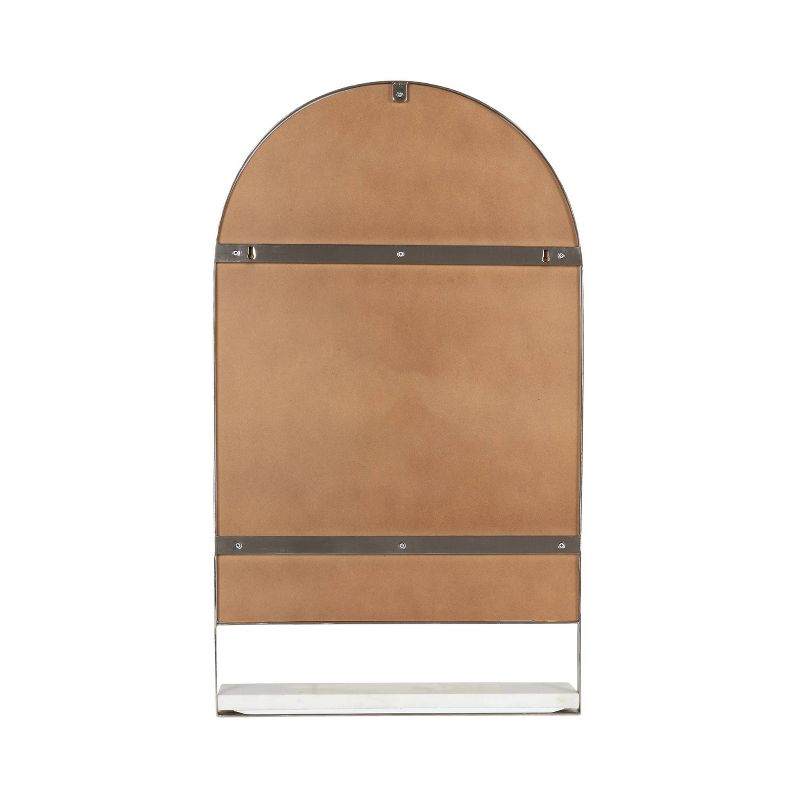 20"x34" Chadwin Arch Wall Mirror with Shelf Silver - Kate & Laurel All Things Decor: Modern Luxury, Handcrafted, Iron Frame