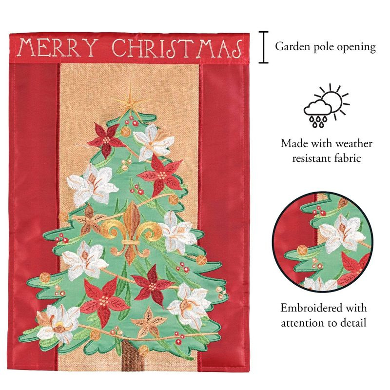 Magnolia Garden Merry Christmas Magnolia Tree 13 x 18 Inch Polyester Garden Flag